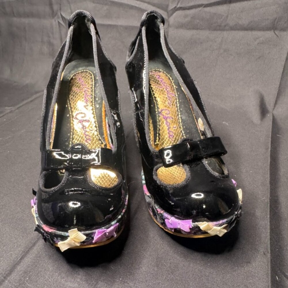 Irregular Choice Giggly Woo Black Patent Leather Platform Heels – Size 7